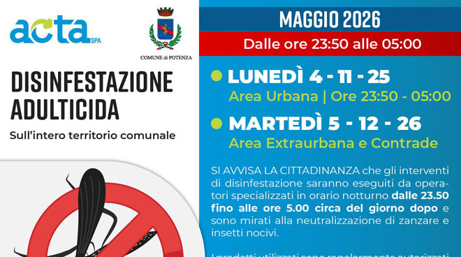 SERVIZI AMBIENTALI PER IL MESE DI MAGGIO