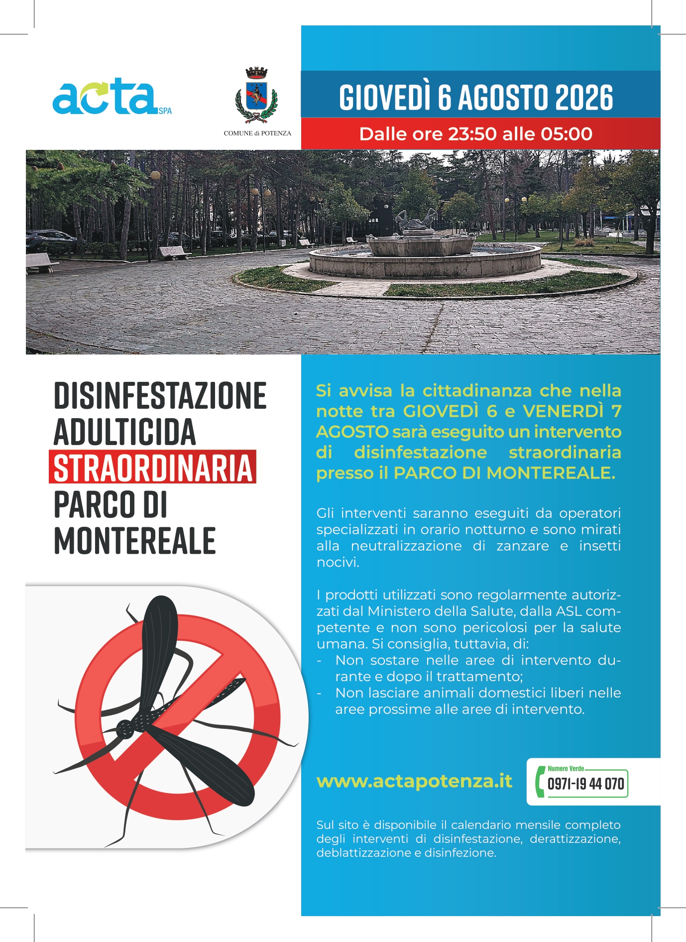 DISINFESTAZIONE STRAORDINARIA